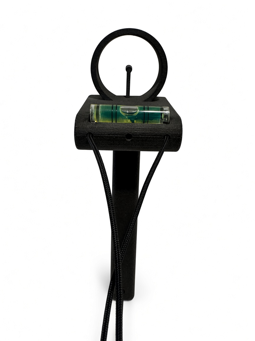 Archery Release Trainer viewed from the rear, showing bubble level