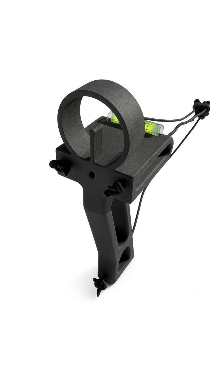 Archery Release Trainer, angled front view with strings attached